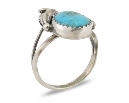 Navajo Ring 925 Silver Morenci Tuquoise Native American Artist C.80's