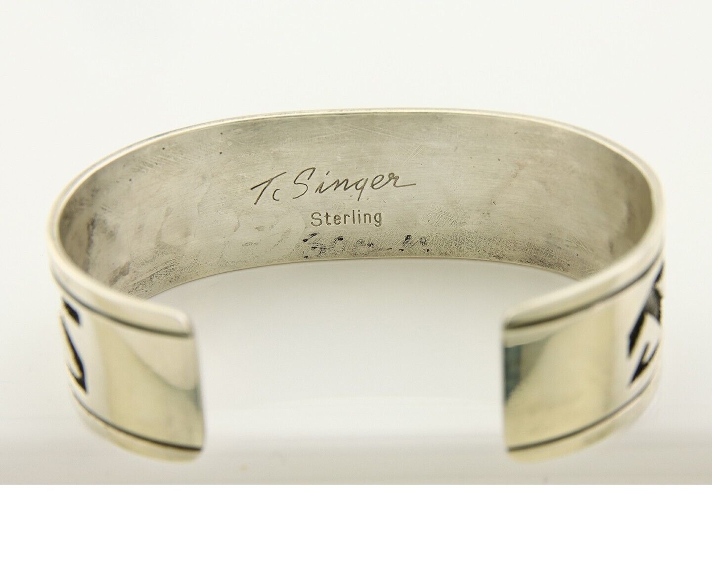 Navajo Bracelet 925 Silver Handmade Cuff Artist Signed Tommy Singer C.80's