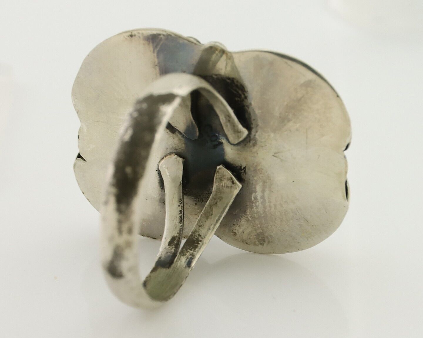 Navajo Ring 925 Silver Natural Turquoise Native American Artist C.80's