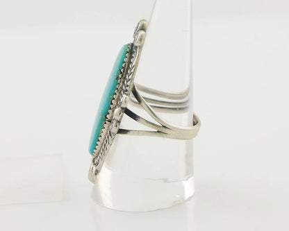 Navajo Ring 925 Silver Blue Gem Turquoise Native American Artist C.80's