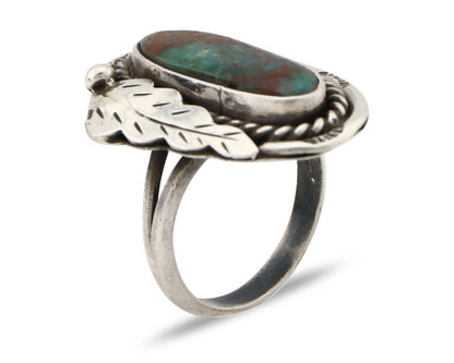 Navajo Handmade Ring 925 Silver Turquoise Native American Artist Signed J C.80's
