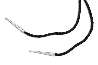 Navajo Artist Sharon Cisco Round Eagle Scenic 925 Solid Sterling Silver Bolo Tie