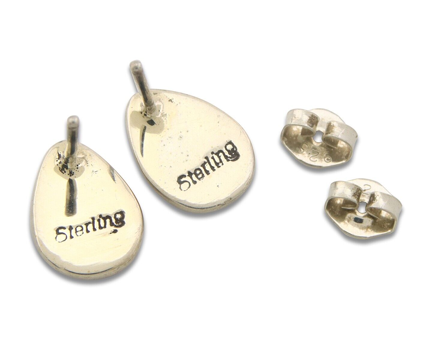 Navajo Earrings 925 Silver Pink Mussel Native American Artist C.80's