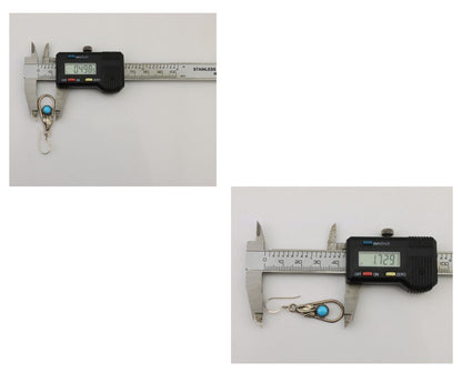 Navajo Dangle Earrings 925 Silver Sleeping B Turquoise Native Artist C.80's