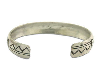 Navajo Bracelet 925 Silver Inlaid Turquoise Cuff Artist Signed Stanley Bain C.80