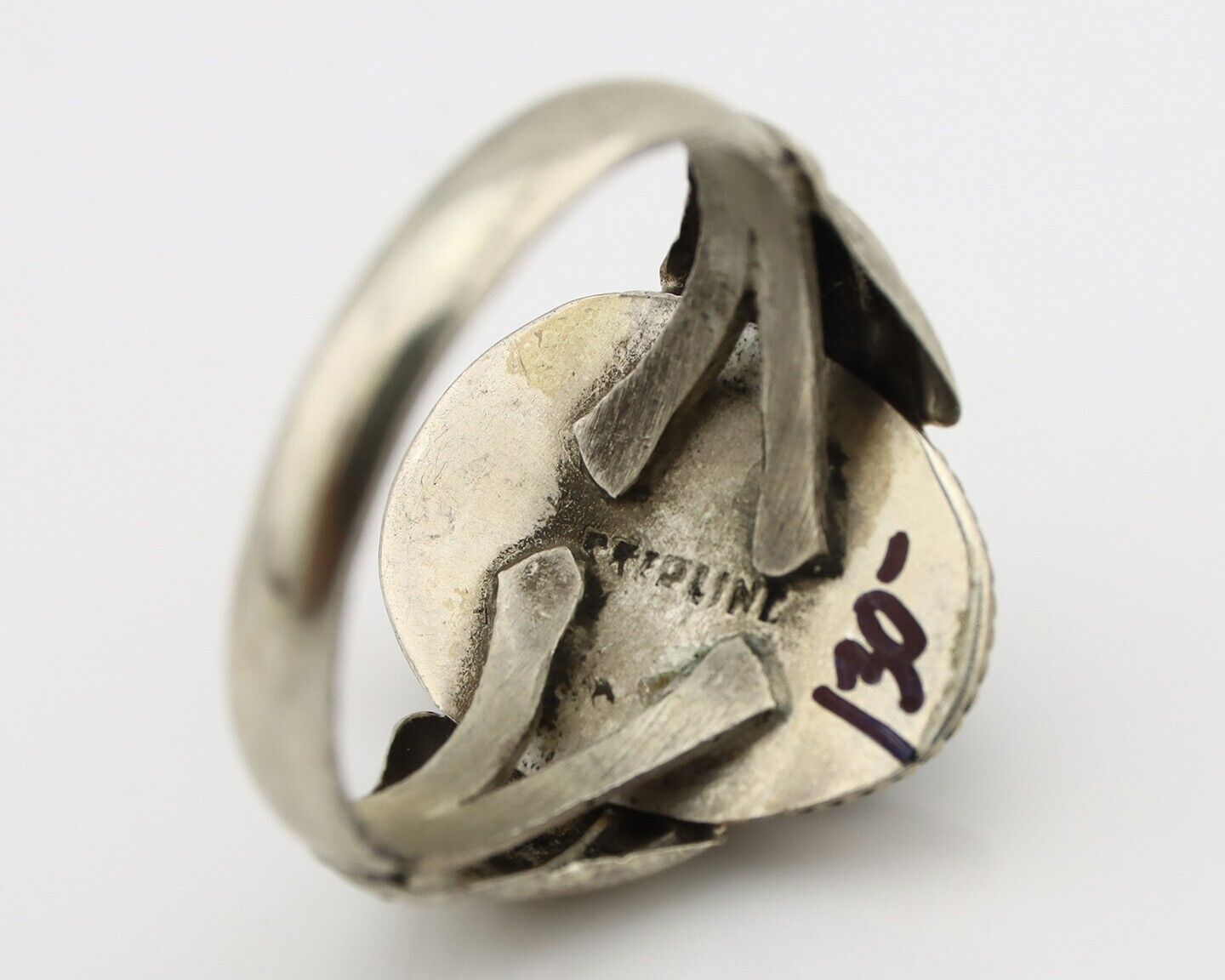 Navajo Handmade Ring 925 Silver Natural High Grade Fire Opal Native Artist C.80s