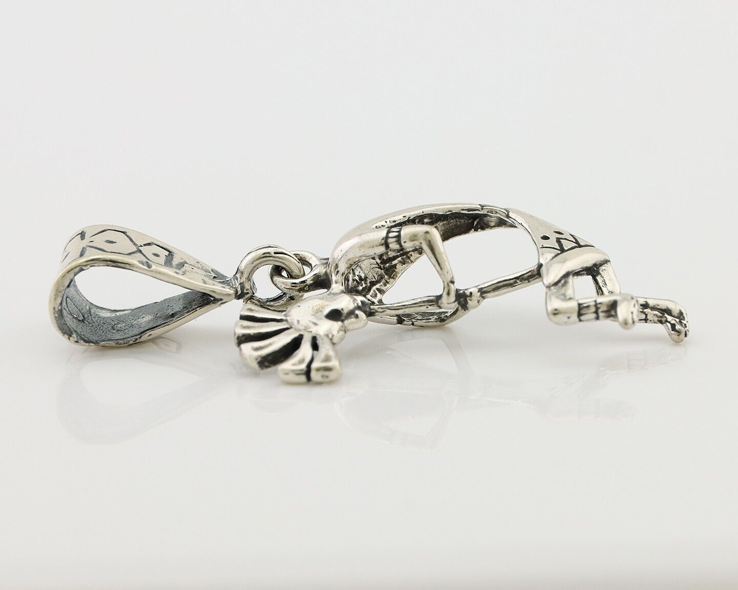 Navajo Kokopelli Pendant 925 Sterling Silver Native Artist Masha C.80's