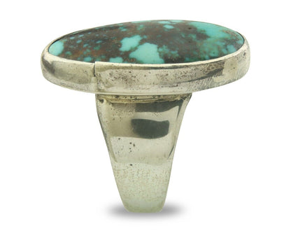 Navajo Ring 925 Sterling Turquoise Handmade Signed M Montoya C.80's Size 7.0