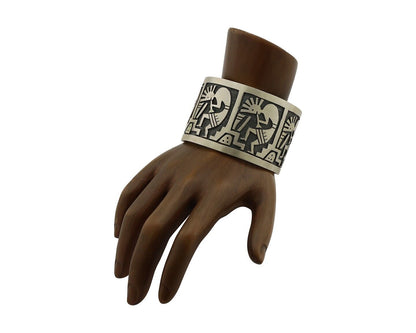 Navajo Kokopelli Bracelet 925 Silver Native American Artist Handmade C.80's