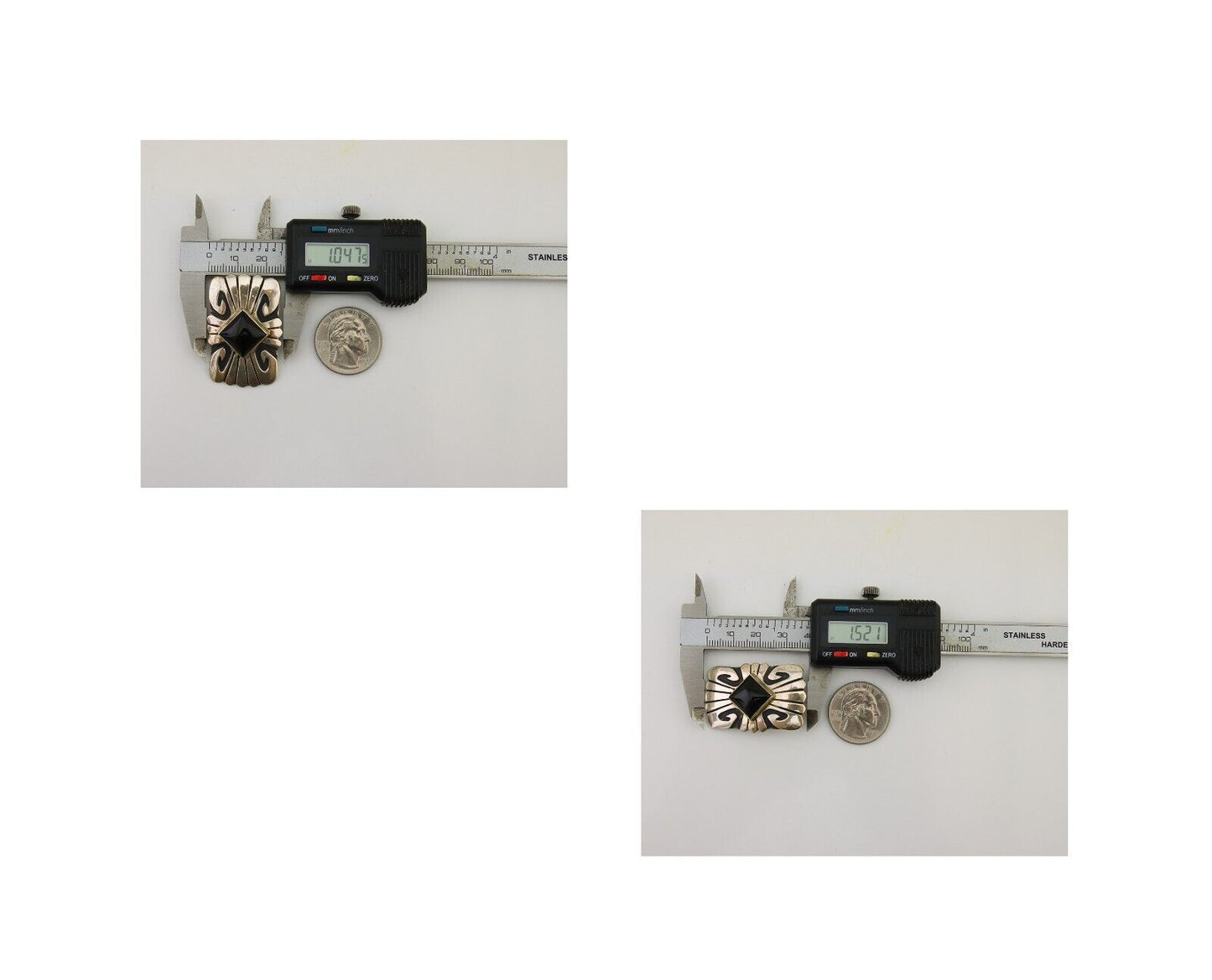 Navajo Handmade Earrings 925 Silver Onyx Artist Signed Thomas Singer C.70's