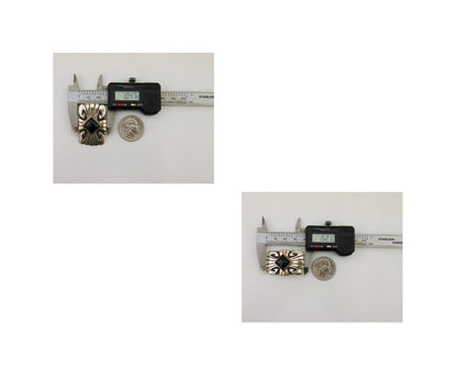 Navajo Handmade Earrings 925 Silver Onyx Artist Signed Thomas Singer C.70's