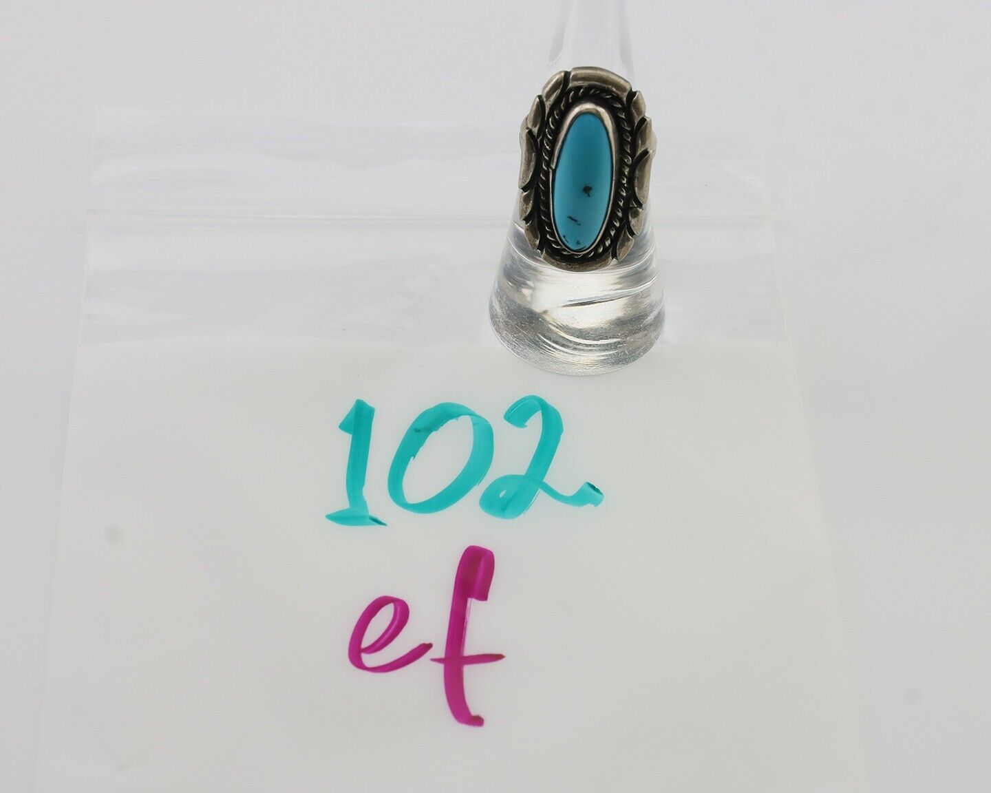 Navajo Ring 925 Silver Natural Turquoise Native American Artist Size 6.0 C.80's