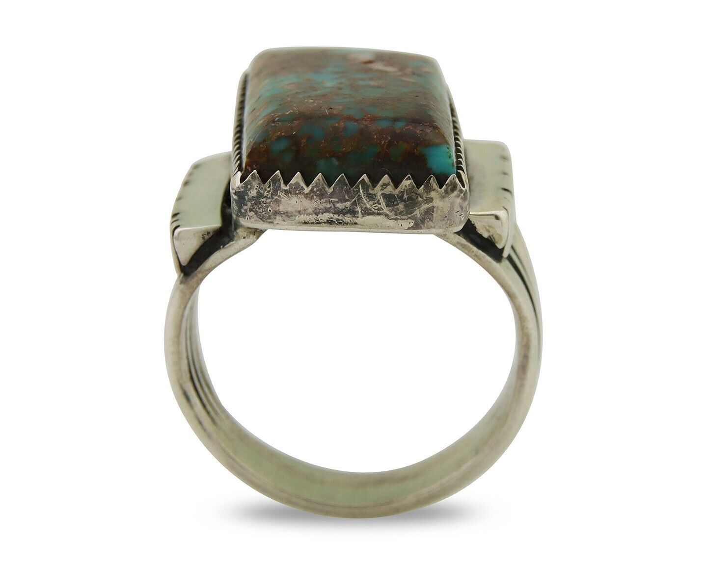 Navajo Ring .925 Silver Turquoise Artist Signed Fred Guerro C.80's