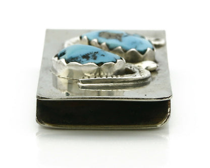 Navajo Money Clip .925 Silver & Nickle Sleeping Beauty Turquoise Artist Native