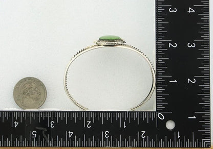 Navajo Cuff Bracelet Sterling Silver Green Turquoise Vintage