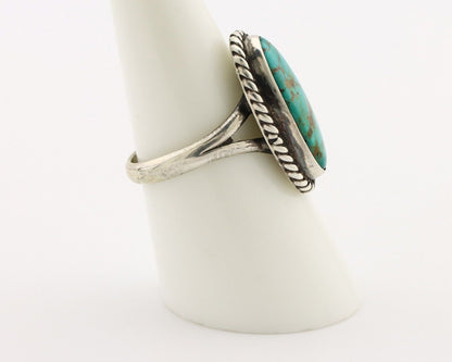 Navajo Ring 925 Silver Kingman Turquoise Artist Signed M Montoya C.80's