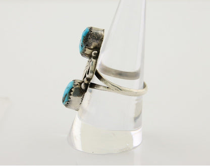 Navajo Ring 925 Silver Natural Blue Turquoise Native American Artist C.80's