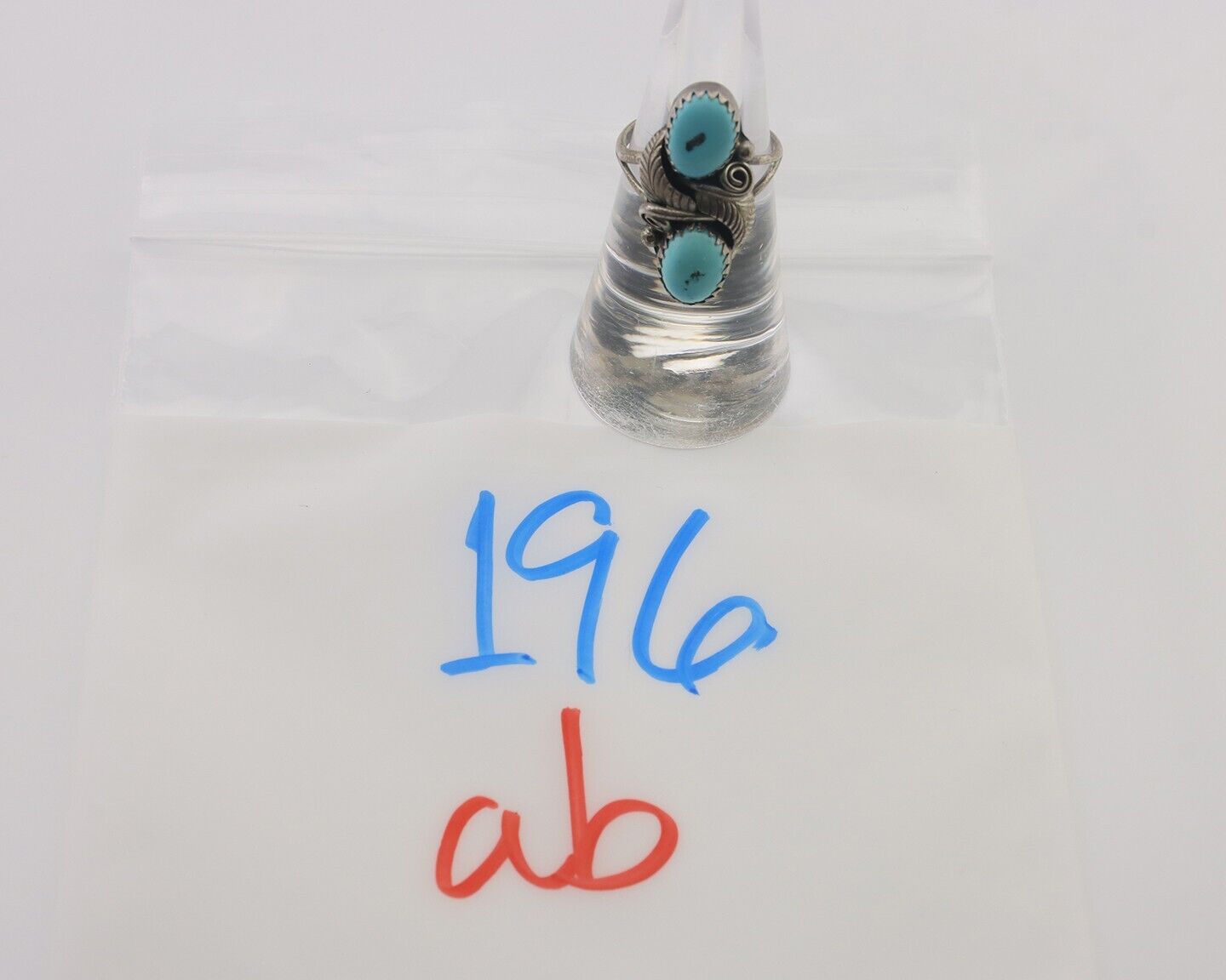 Navajo Ring 925 Silver Natural Blue Turquoise Native American Artist C.80's