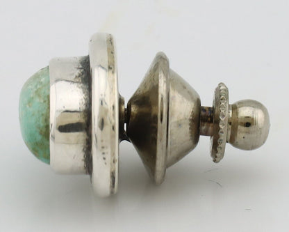 Navajo Tie Tack 925 Silver Natural Mined Turquoise Native American Artist C.80's