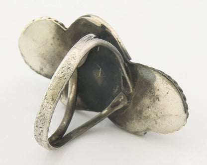 Navajo Angel Ring Sterling Silver Turquoise Vintage Artist Size 9.25