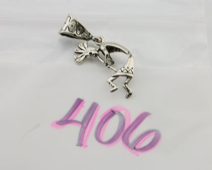 Navajo Kokopelli Pendant 925 Sterling Silver Native Artist Masha C.80's