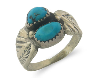 Navajo Ring Sterling Silver Authentic Vintage Turquoise Size 9.5