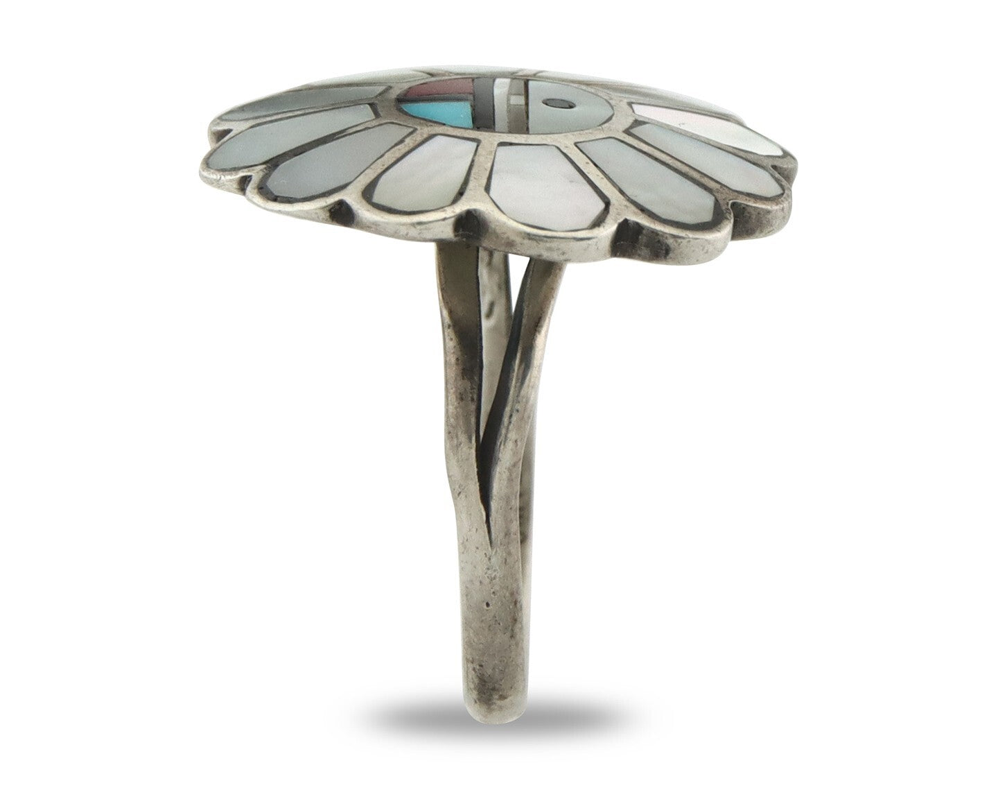 Vintage Zuni Ring 925 Sterling Silver Natural Gemstone Size 6.25