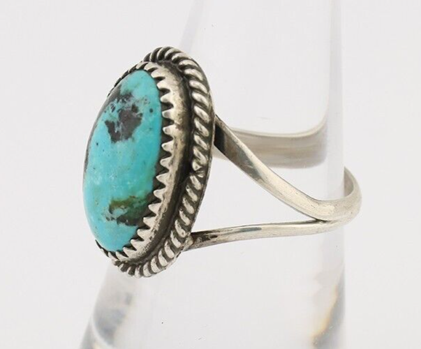 Navajo Handmade Ring 925 Silver Turquoise Native American Artist C.80's