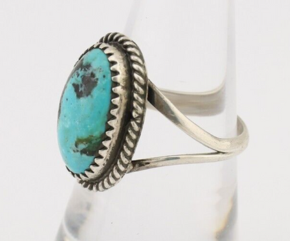 Navajo Handmade Ring 925 Silver Turquoise Native American Artist C.80's