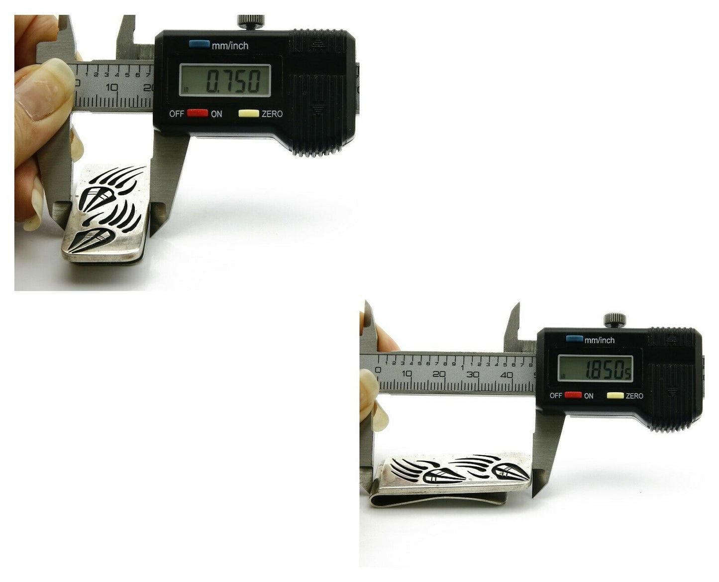 Navajo Money Clip .925 Silver & Nickle Hand Stamped Floyd Naminga