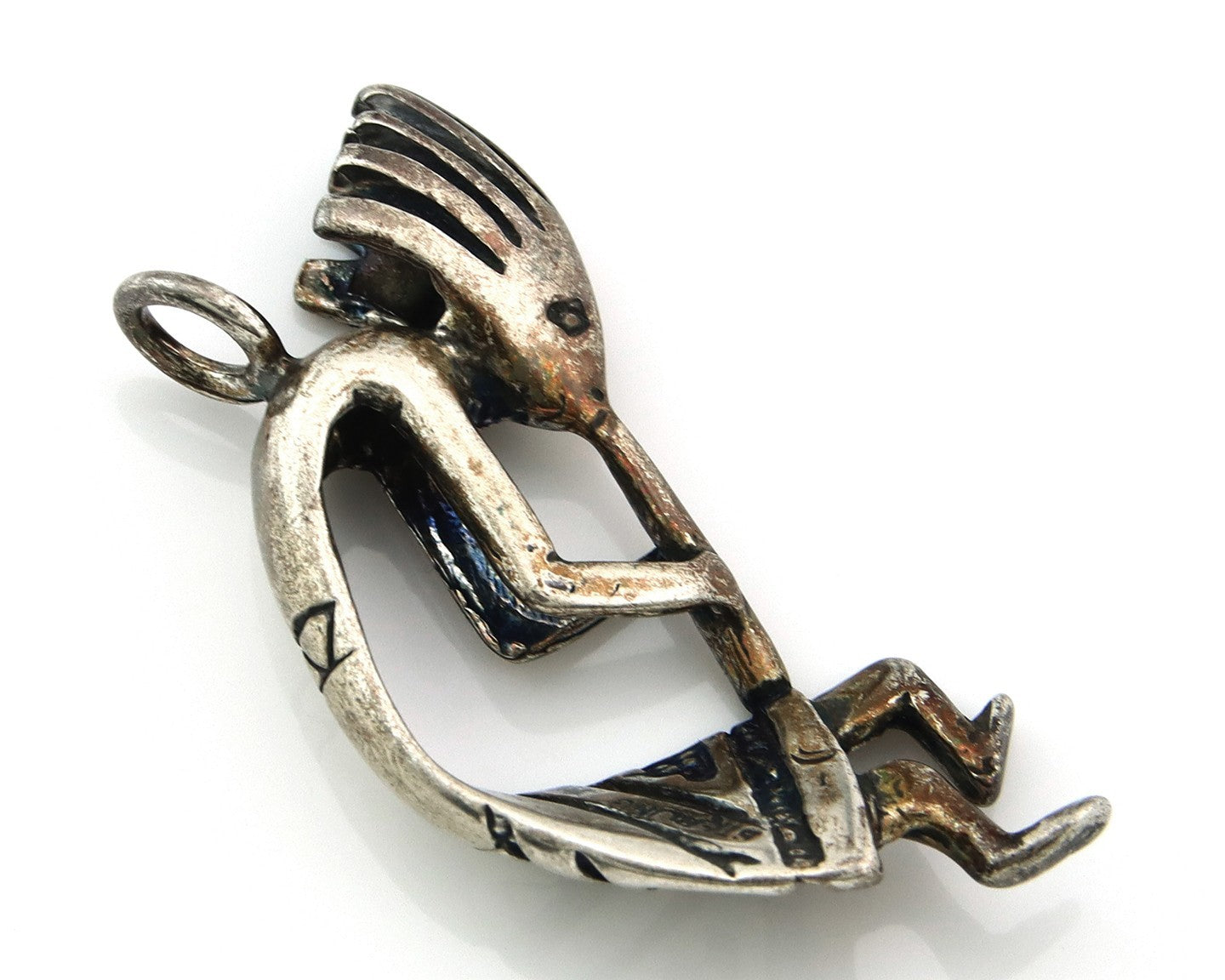 Navajo Kokopelli Pendant Sterling Silver Authentic Traditional Native American