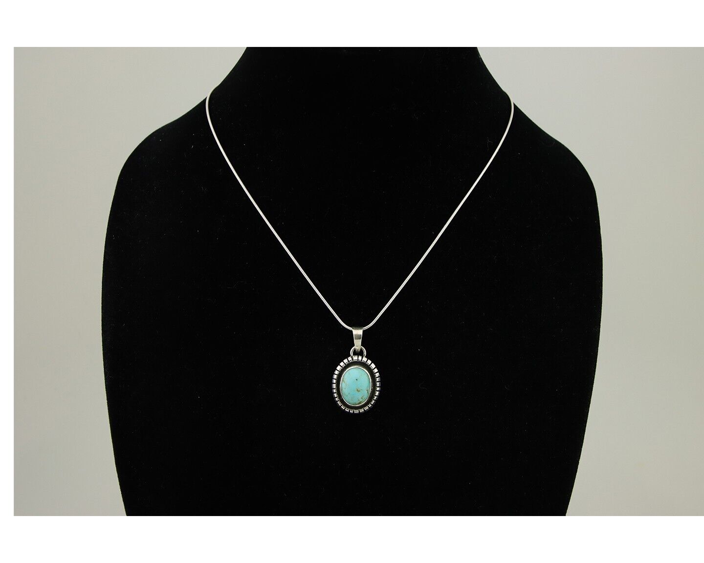 Navajo Necklace 925 Silver Natural Turquoise Native American Artist C.80's