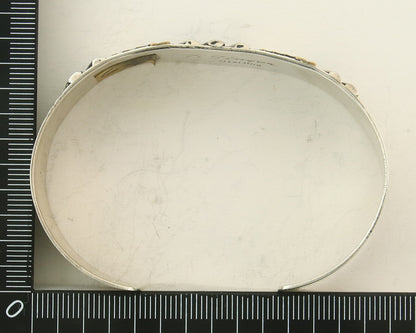 Navajo Bracelet Gold & 925 Silver Handmade 19 mm Wide Signed Thomas Singer C80s