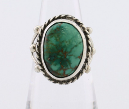 Navajo Ring 925 Silver Natural Blue Turquoise Artist Signed MC C.80's