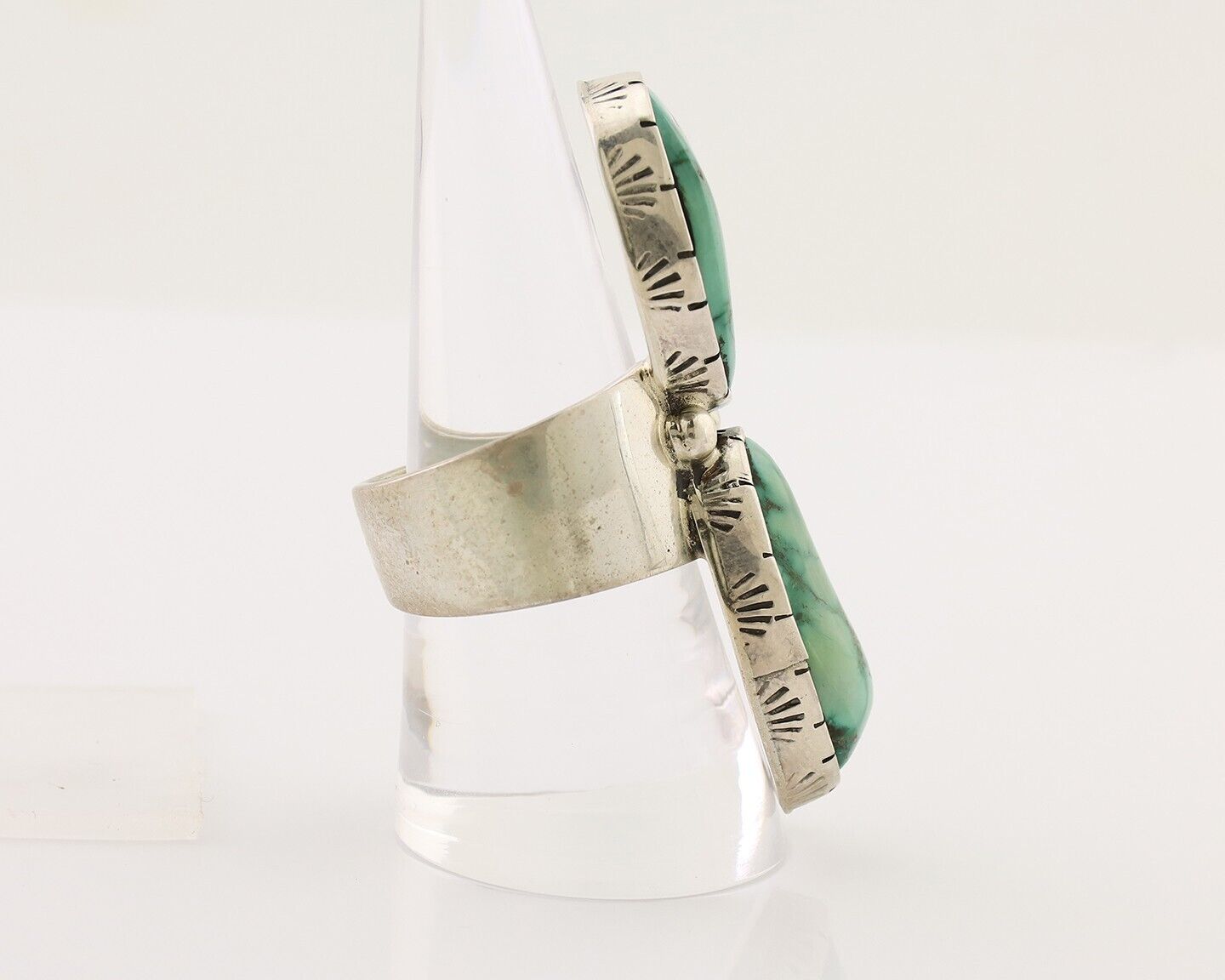Navajo Handmade Ring 925 Silver Damele Tuquoise Artist Signed M Guerro C.80's
