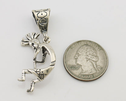 Navajo Kokopelli Pendant 925 Sterling Silver Native Artist Masha C.80's