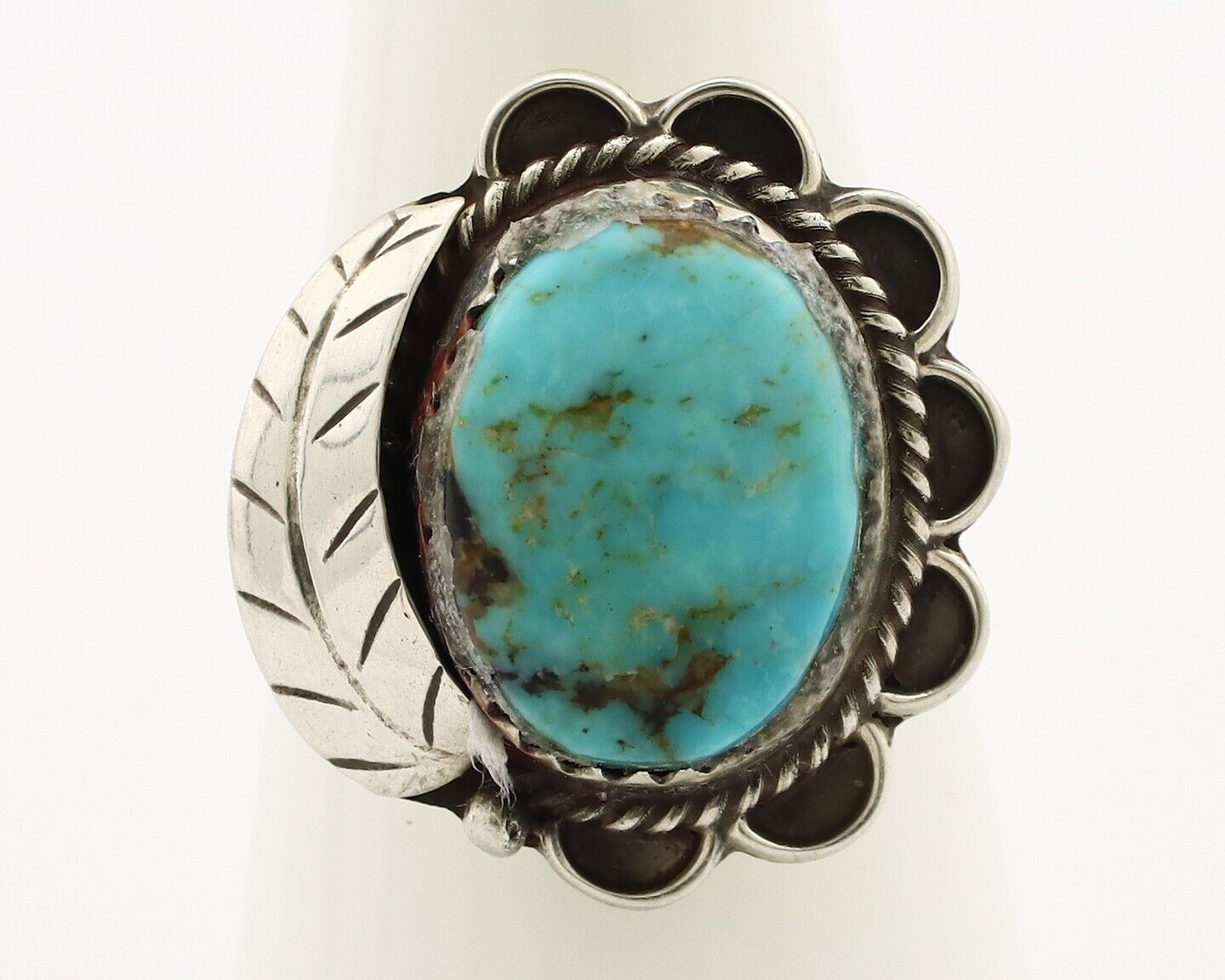 Navajo Handmade Ring 925 Silver Turquoise Native American Artist C.80's