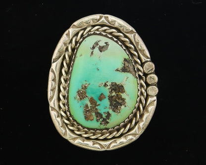 Navajo Ring 925 Sterling Natural Blue Turquoise Native Artist C.80's Size 9.5