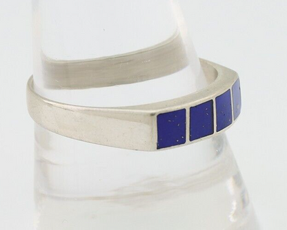 Navajo Handmade Ring 925 Silver Natural Lapis Lazuli Artist Signed SC C.80's