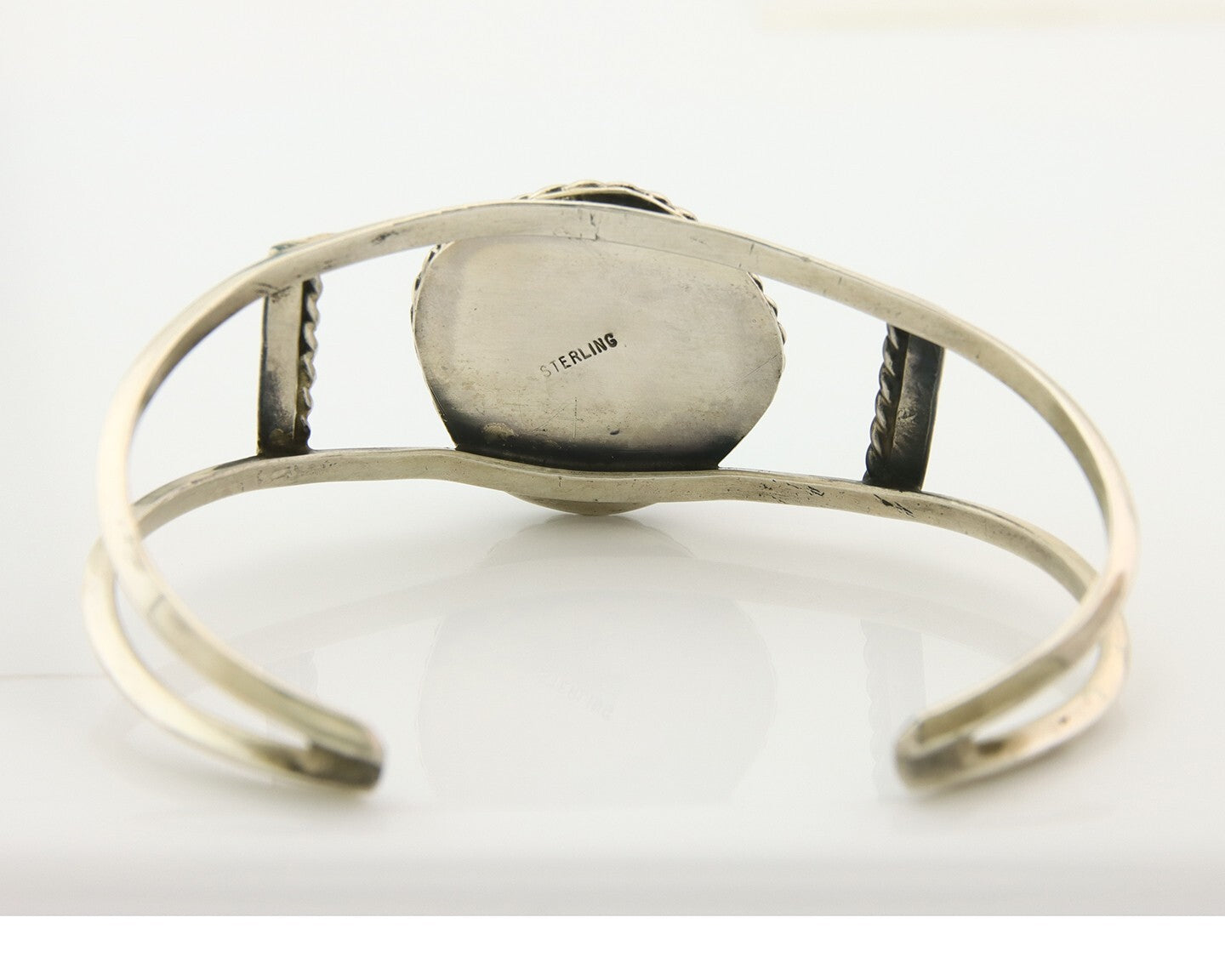 Navajo Bracelet 925 Silver Natural Blue Turquoise Native American Artist C.80s