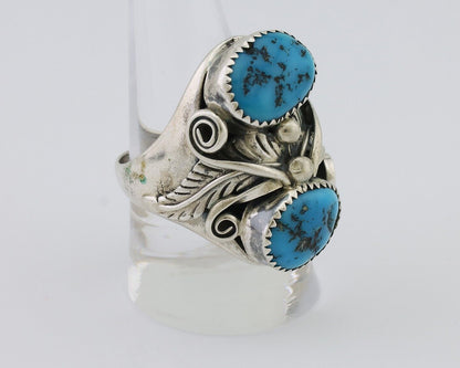Navajo Ring 925 Silver Sleeping Beauty Turquoise Native Artist C.80's