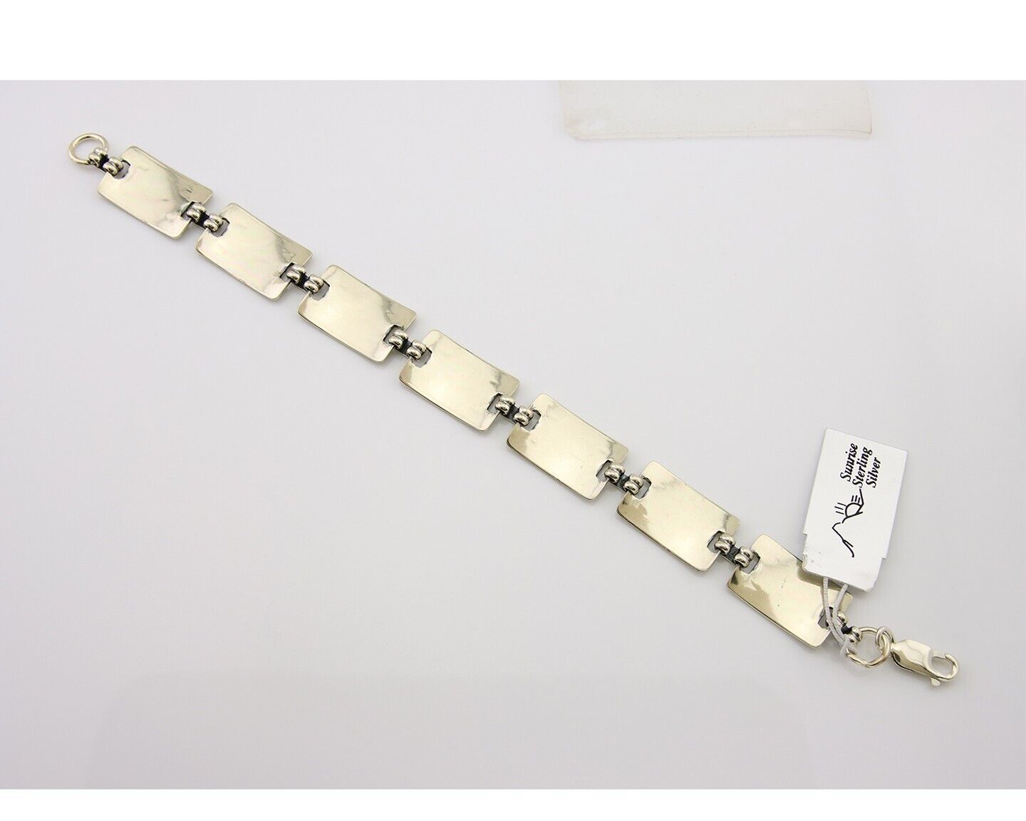 Navajo Hamdmade Link Bracelet 925 Silver Native American Artist C.80's