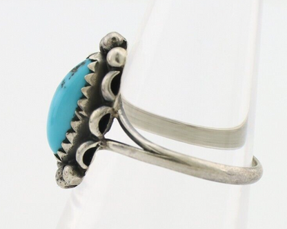 Navajo Ring 925 Silver Sleeping Beauty Turquoise Signed SkyStone Creations C80s