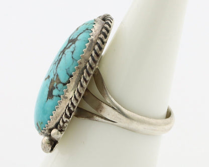 Navajo Ring 925 Silver Blue Turquoise Native American Artist C.80's