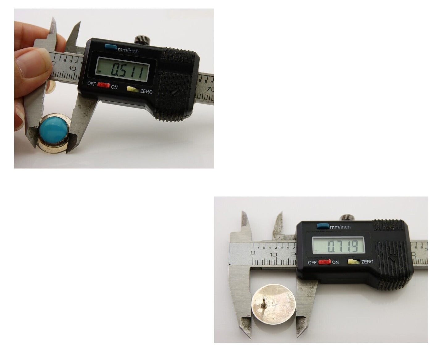 Navajo Earrings 925 Silver Blue Turquoise Native American Artist C.80's