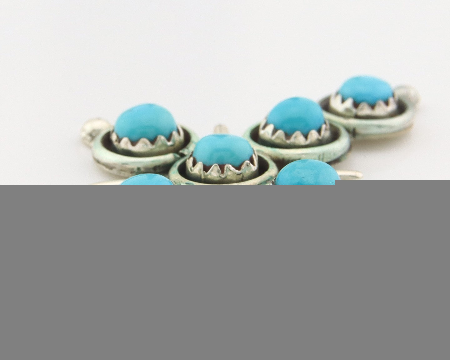 Zuni Cross Pendant Sterling Blue Turquoise Authentic Traditional Signed H&M