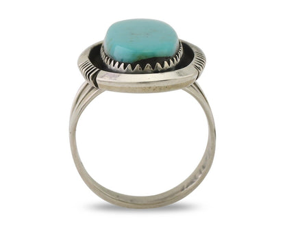 Navajo Ring 925 Silver Blue Turquoise Artist Signed William Denetdale C.80's
