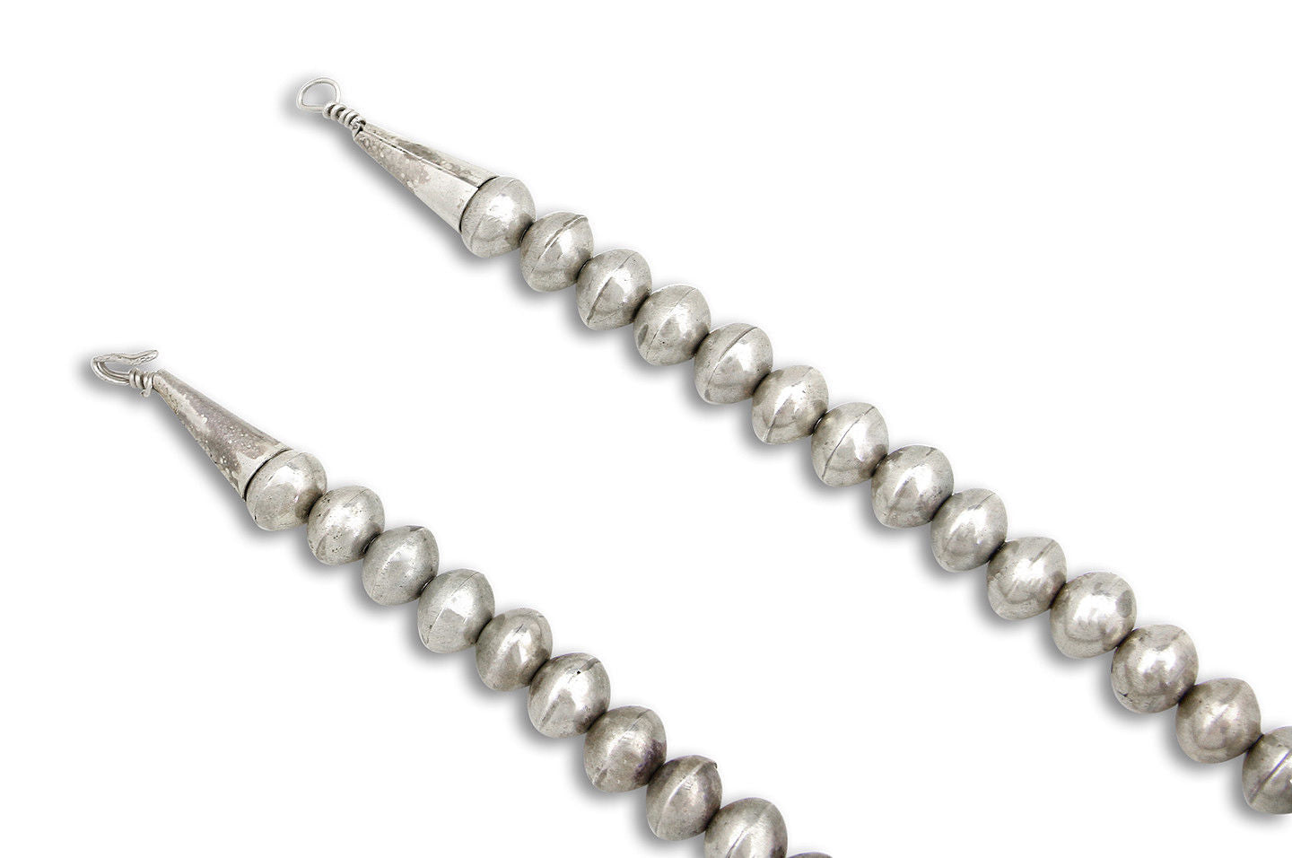 Navajo Signed PM OLD Pawn Museum Quality .925 Sterling Silver Squash Necklace
