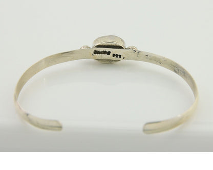 Navajo Cuff Bracelet Spiderweb Turquoise 925 Silver Native American Artist C.80s