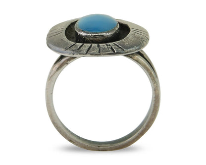 Navajo Handmade Ring 925 Silver Turquoise Native Artist C.80's